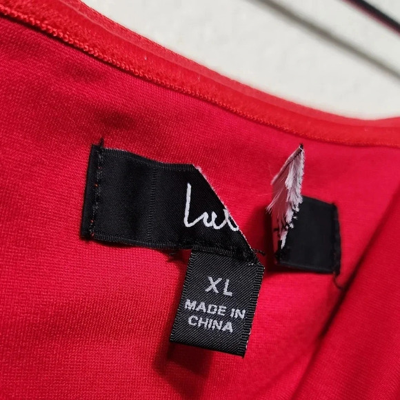 Lulu's Dramatic Sensation Red Strapless Tulip Maxi Dress XL Wedding Party Guest - Picture 11 of 11